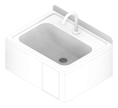 3D Documentation Image of Basin WallHung 3monkeez KneeOperated