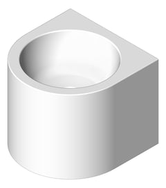 3D Shaded Image of Basin WallHung 3monkeez Round Shroud