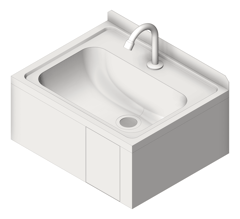 3D Shaded Image of Basin Wall 3monkeez HandsFree KneeBasin