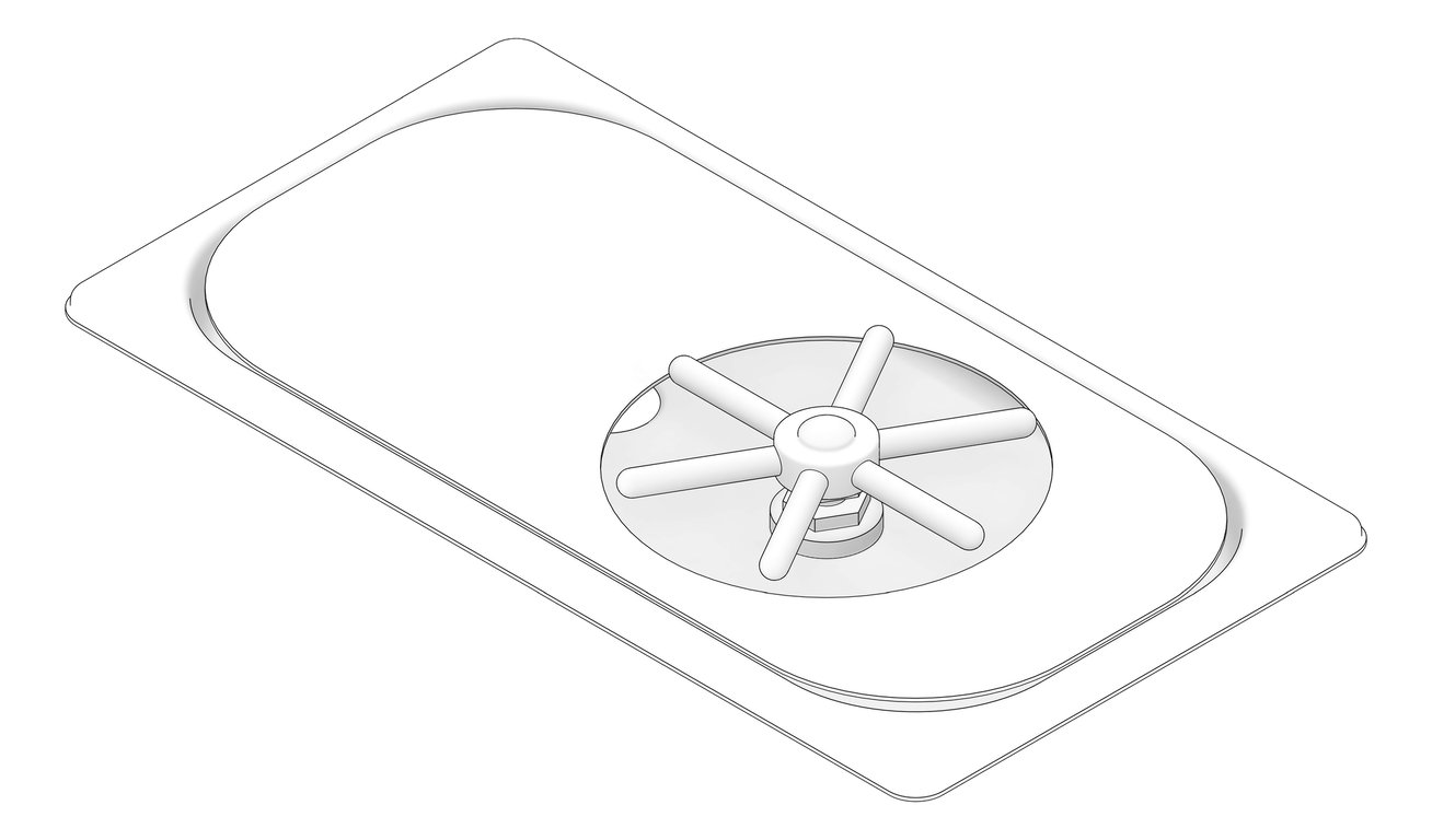 3D Documentation Image of Sink Kitchen 3monkeez JugRinser DrainTray