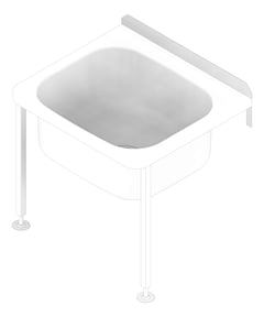 3D Documentation Image of Sink Laundry 3monkeez WallMount JumboBasin Legs