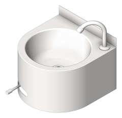 3D Shaded Image of Sink Wall 3monkeez Round KneeOperated