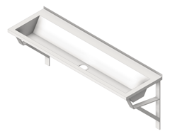 3D Shaded Image of Trough WallHung 3monkeez PatternTrough WallsEnd