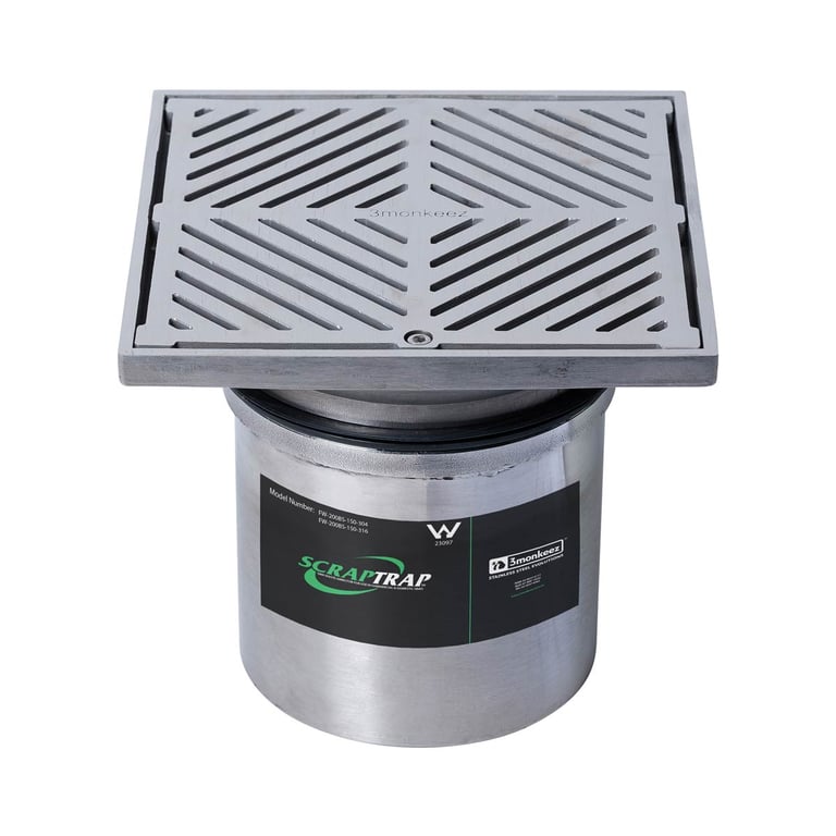 FW-200BS-150-316.jpg Image of Waste Floor 3monkeez Arrestor Square 150Pipe 200mm