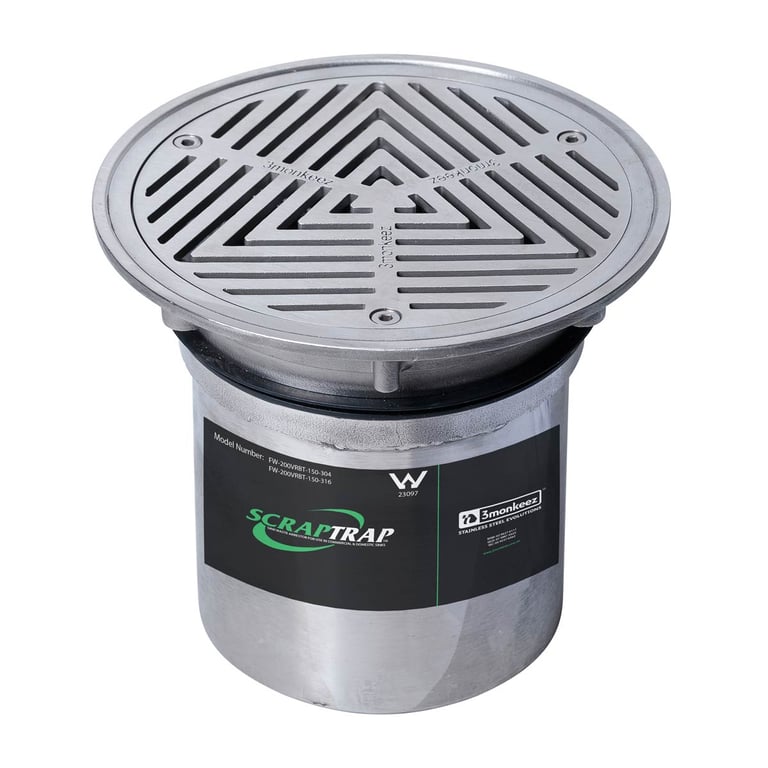 FW-200VRBT-150-316.jpg Image of Waste Floor 3monkeez Vinyl Arrestor 200mm