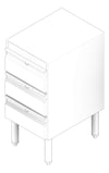 3D Documentation Image of Drawer Freestanding 3monkeez 3Drawer Gastronorm Lock