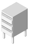 3D Shaded Image of Drawer Freestanding 3monkeez 3Drawer Gastronorm Lock