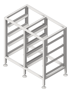 3D Shaded Image of GlassRack FreeStanding 3monkeez AdjustableShelves Double