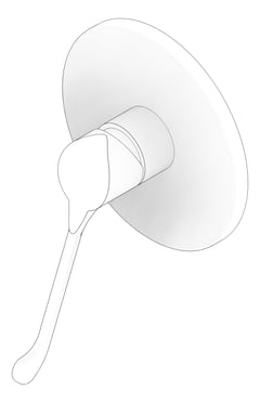 3D Documentation Image of MixerTap Wall 3monkeez LeverHandle