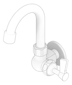 3D Documentation Image of Mixer Wall 3monkeez Gooseneck Single