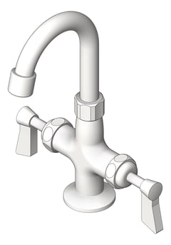 3D Shaded Image of TapSet Hob 3monkeez GooseneckSpout Dual