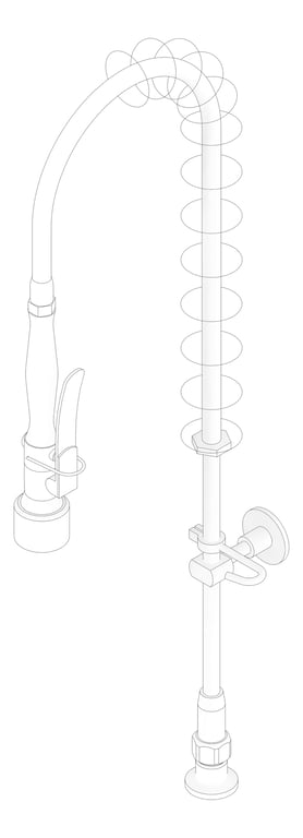 3D Documentation Image of TapSet Hob 3monkeez PreRinseUnit NoStops