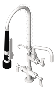 3D Shaded Image of TapSet Hob 3monkeez PreRinseUnit PotFiller Cafe