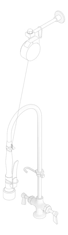 3D Documentation Image of TapSet Hob 3monkeez PreRinseUnit Retractor