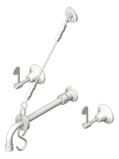 3D Shaded Image of TapSet Wall 3monkeez Concealed WallStops WallBracket