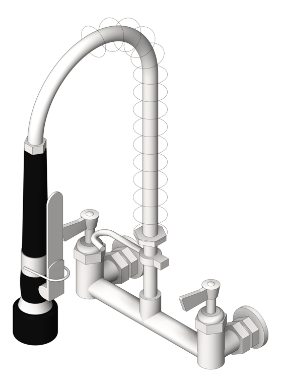 Navigate to TapSet Wall 3monkeez ExposedWall PreRinseUnit Cafe