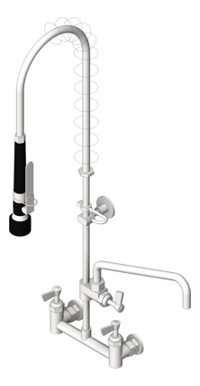 3D Shaded Image of TapSet Wall 3monkeez ExposedWall PreRinseUnit PotFiller