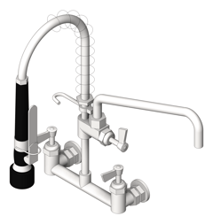 3D Shaded Image of TapSet Wall 3monkeez ExposedWall PreRinseUnit PotFiller Cafe