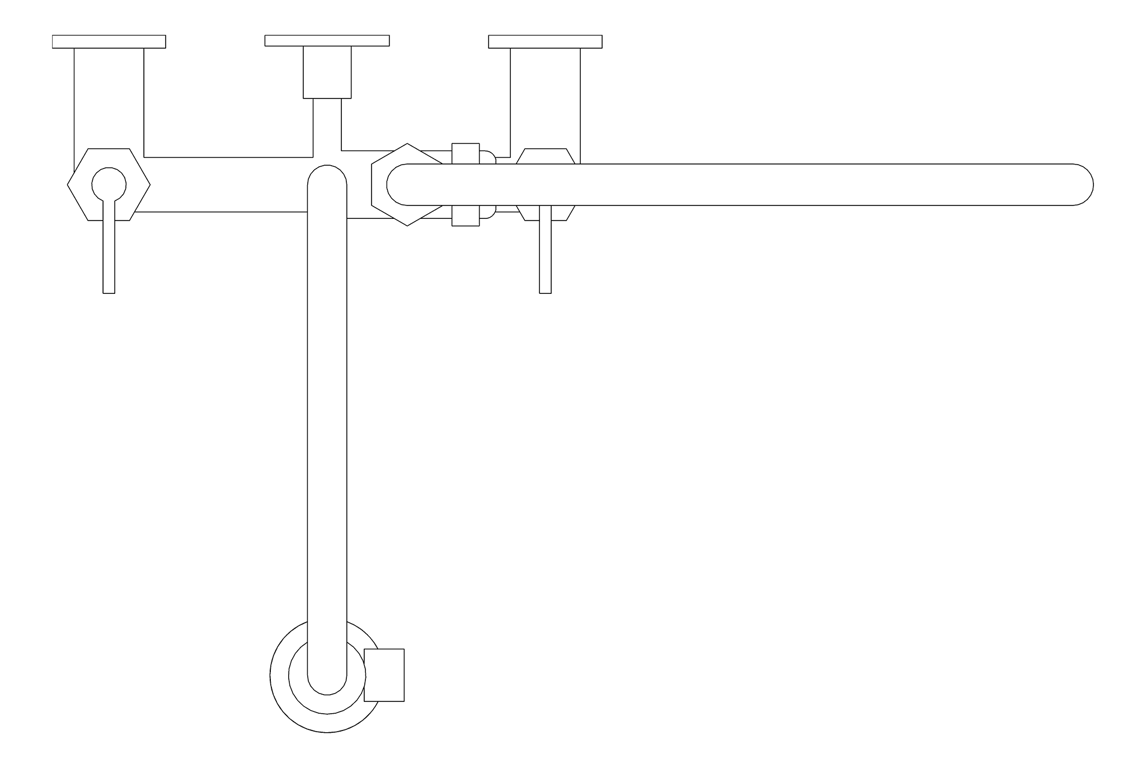 Plan Image of TapSet Wall 3monkeez ExposedWall PreRinseUnit PotFiller