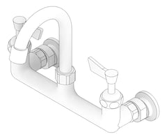 3D Documentation Image of TapSet Wall 3monkeez GooseneckSpout ExposedWall