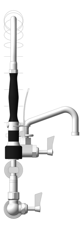 Front Image of TapSet Wall 3monkeez PreRinseUnit PotFiller Single Cafe