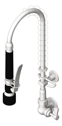 3D Shaded Image of TapSet Wall 3monkeez PreRinseUnit Single Cafe