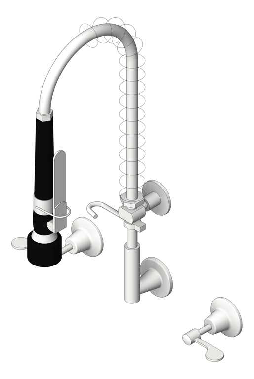 Navigate to TapSet Wall 3monkeez WallStopsAndElbow PreRinseUnit Cafe