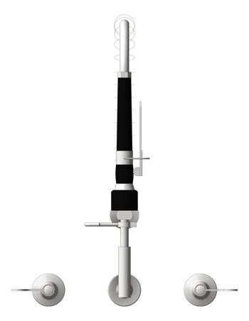 Front Image of TapSet Wall 3monkeez WallStopsAndElbow PreRinseUnit Cafe