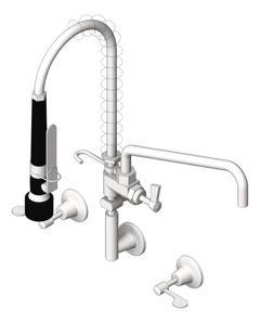 3D Shaded Image of TapSet Wall 3monkeez WallStopsAndElbow PreRinseUnit PotFiller Cafe