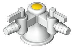 3D Shaded Image of Turret Bench 3monkeez Gas Straight TwoWay