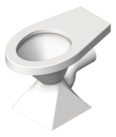 3D Shaded Image of ToiletPan Floor 3monkeez Pedestal Ptrap