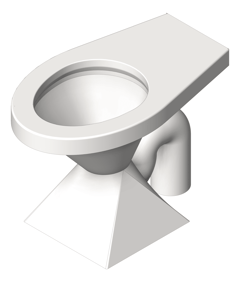 3D Shaded Image of ToiletPan Floor 3monkeez Pedestal Strap