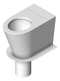 3D Shaded Image of ToiletPan WallFaced 3monkeez Ambulant LongDrop