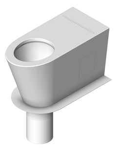 3D Shaded Image of ToiletPan WallFaced 3monkeez LongDrop