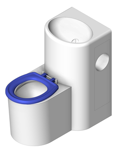 3D Shaded Image of ToiletSuite CombinationUnit 3monkeez Straight LeftPan