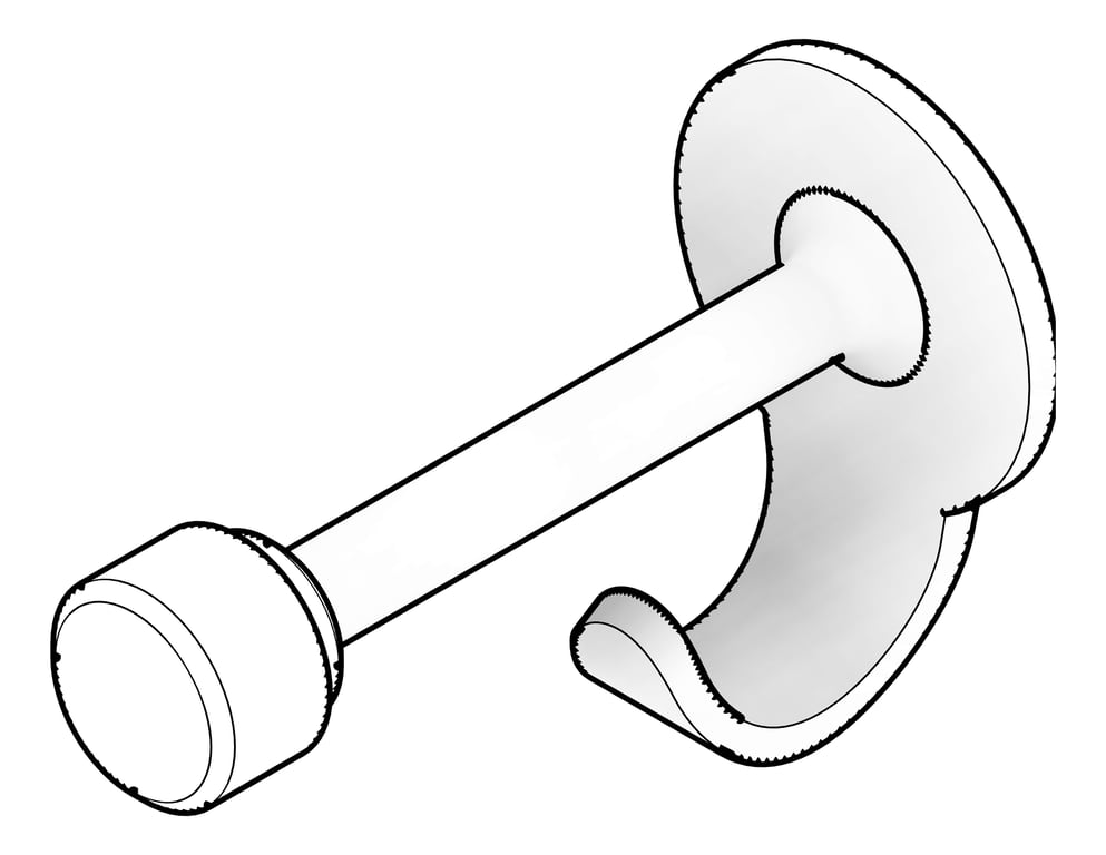 3D Documentation Image of RobeHook SurfaceMount 3monkeez