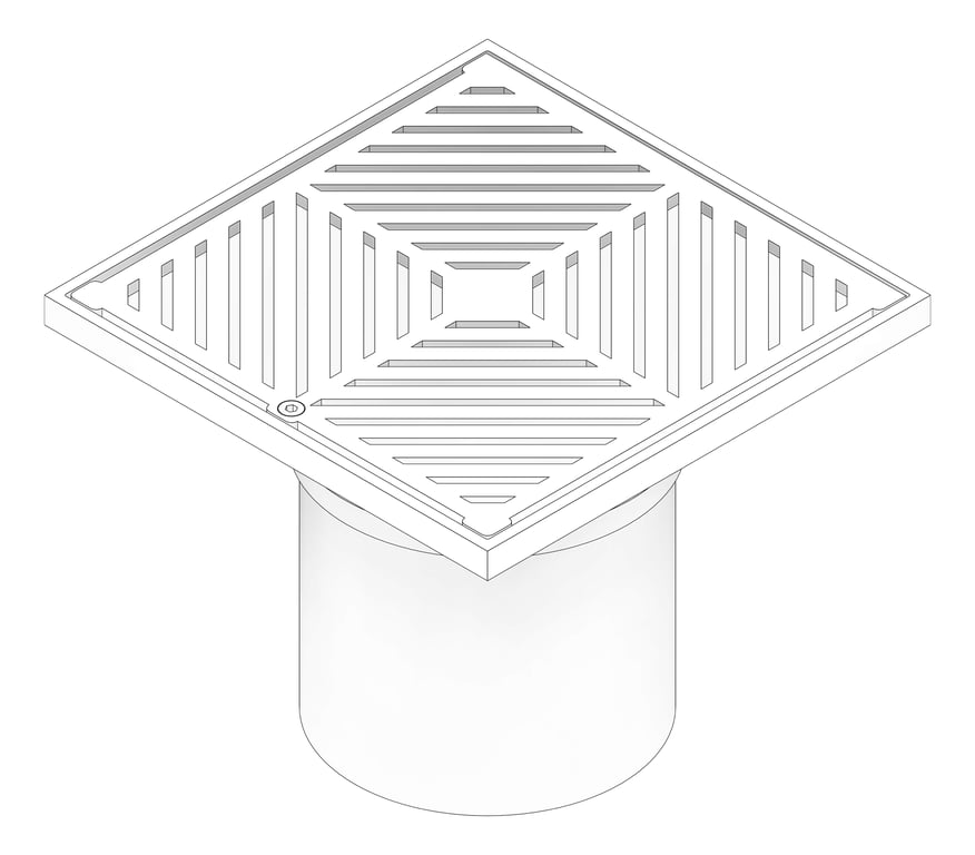 3D Documentation Image of Waste Floor 3monkeez Arrestor Square 150 225mm