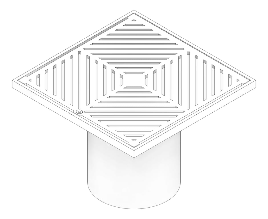 3D Documentation Image of Waste Floor 3monkeez Arrestor Square 150 250mm