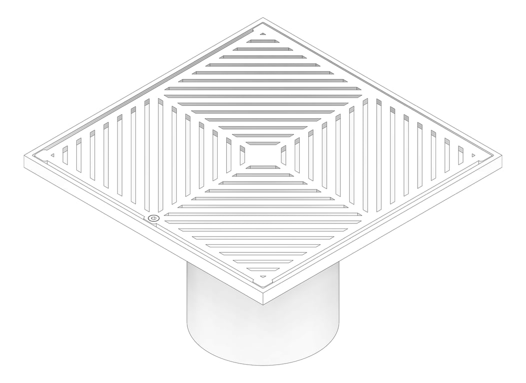 3D Documentation Image of Waste Floor 3monkeez Arrestor Square 150 300mm