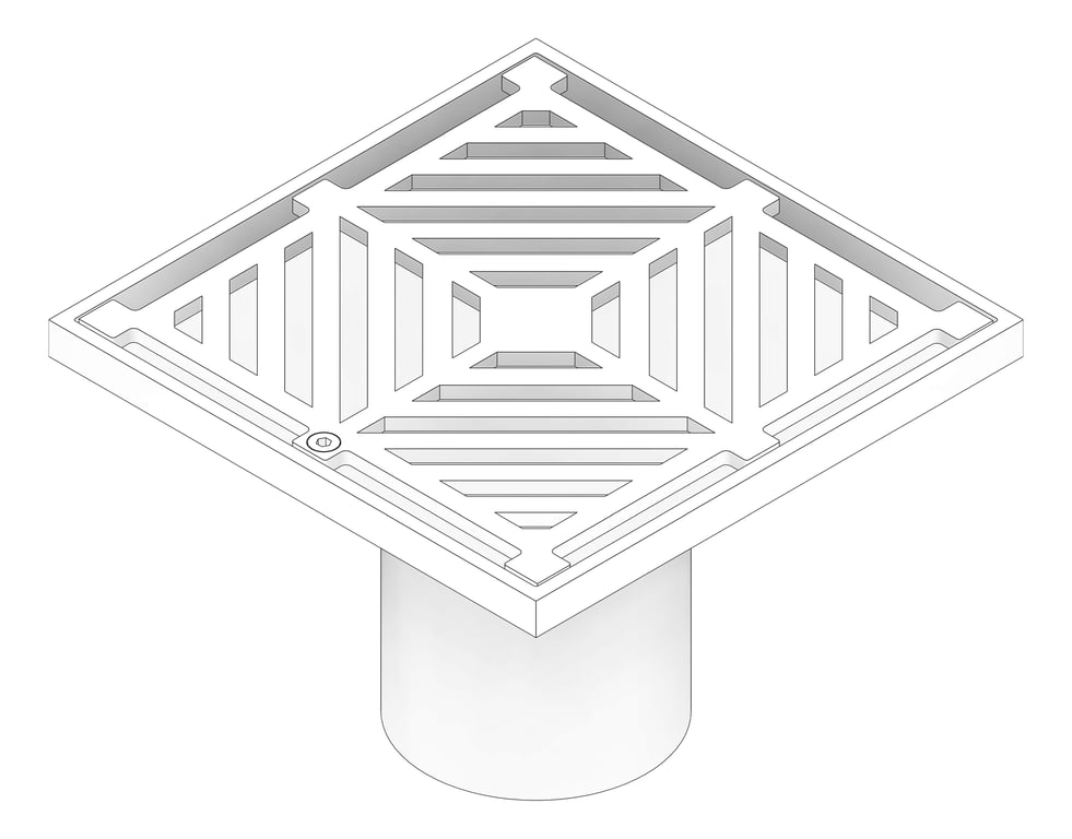 3D Documentation Image of Waste Floor 3monkeez Arrestor Square 200mm