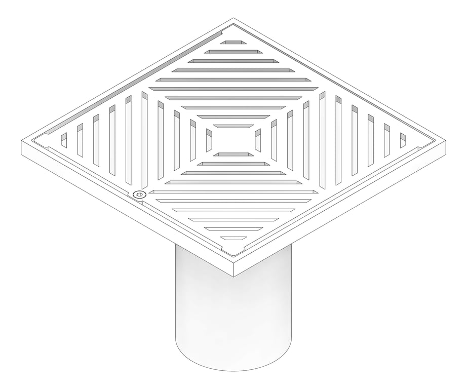 3D Documentation Image of Waste Floor 3monkeez Arrestor Square 225mm