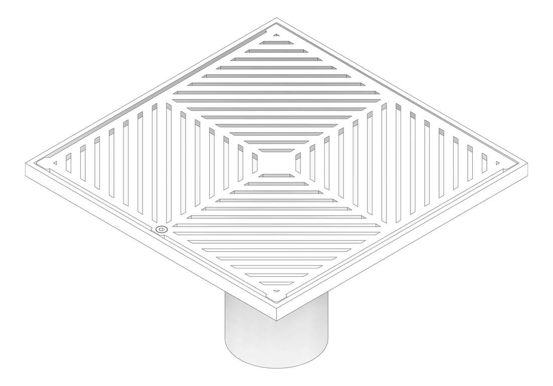 3D Documentation Image of Waste Floor 3monkeez Arrestor Square 300mm