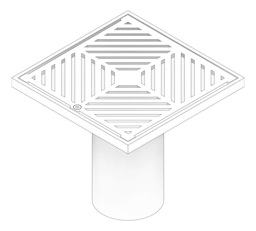 3D Documentation Image of Waste Floor 3monkeez Arrestor Square HeelProof 200mm