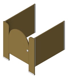 3D Shaded Image of Cubicle FloorMounted ABP Flinders PreSchool AbetLaminati