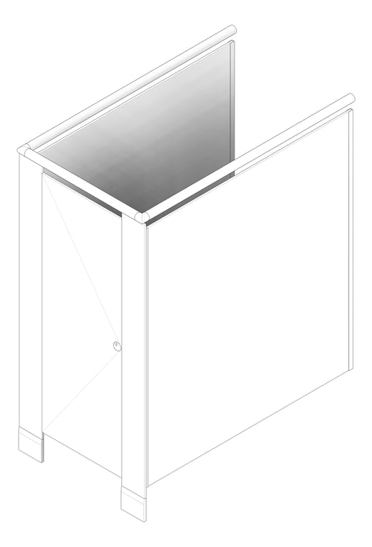3D Documentation Image of Cubicle FloorMounted ABP Oxley Laminex