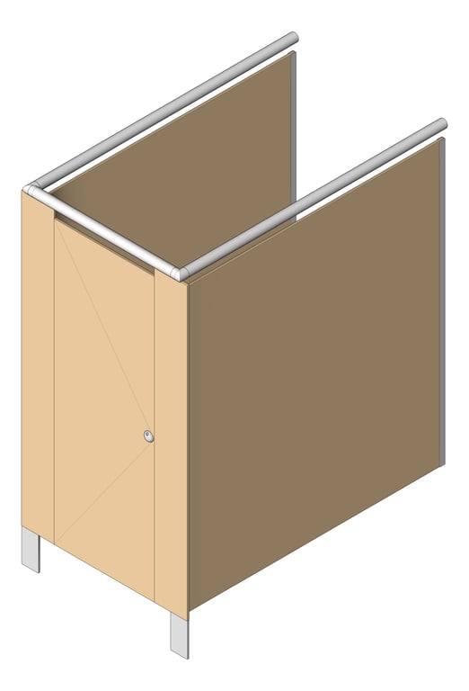 3D Shaded Image of Cubicle FloorMounted ABP Sturt Laminex