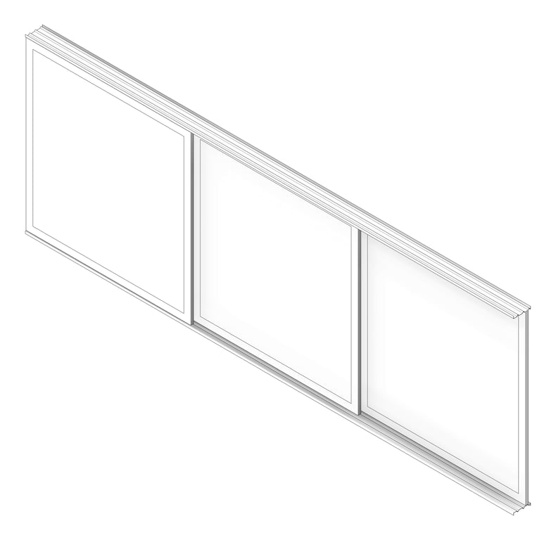 3D Shaded Image of Board Classroom ABP HorizontalSliding ThreePanel