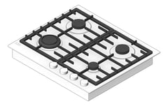 3D Shaded Image of Cooktop Gas AEG 600