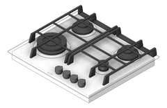 3D Shaded Image of Cooktop Gas AEG 600 Glass