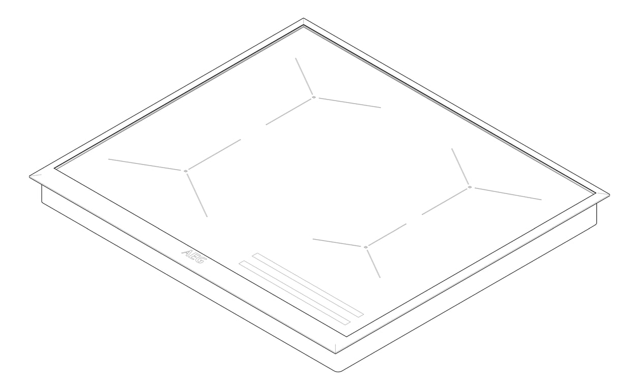 3D Documentation Image of Cooktop Induction AEG 600 StainlessTrim